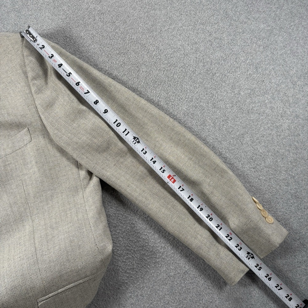 Salvatore Ferragamo 100% Silk Herringbone Blazer Sport Coat Size 54 IT 44R US - Picture 12 of 16